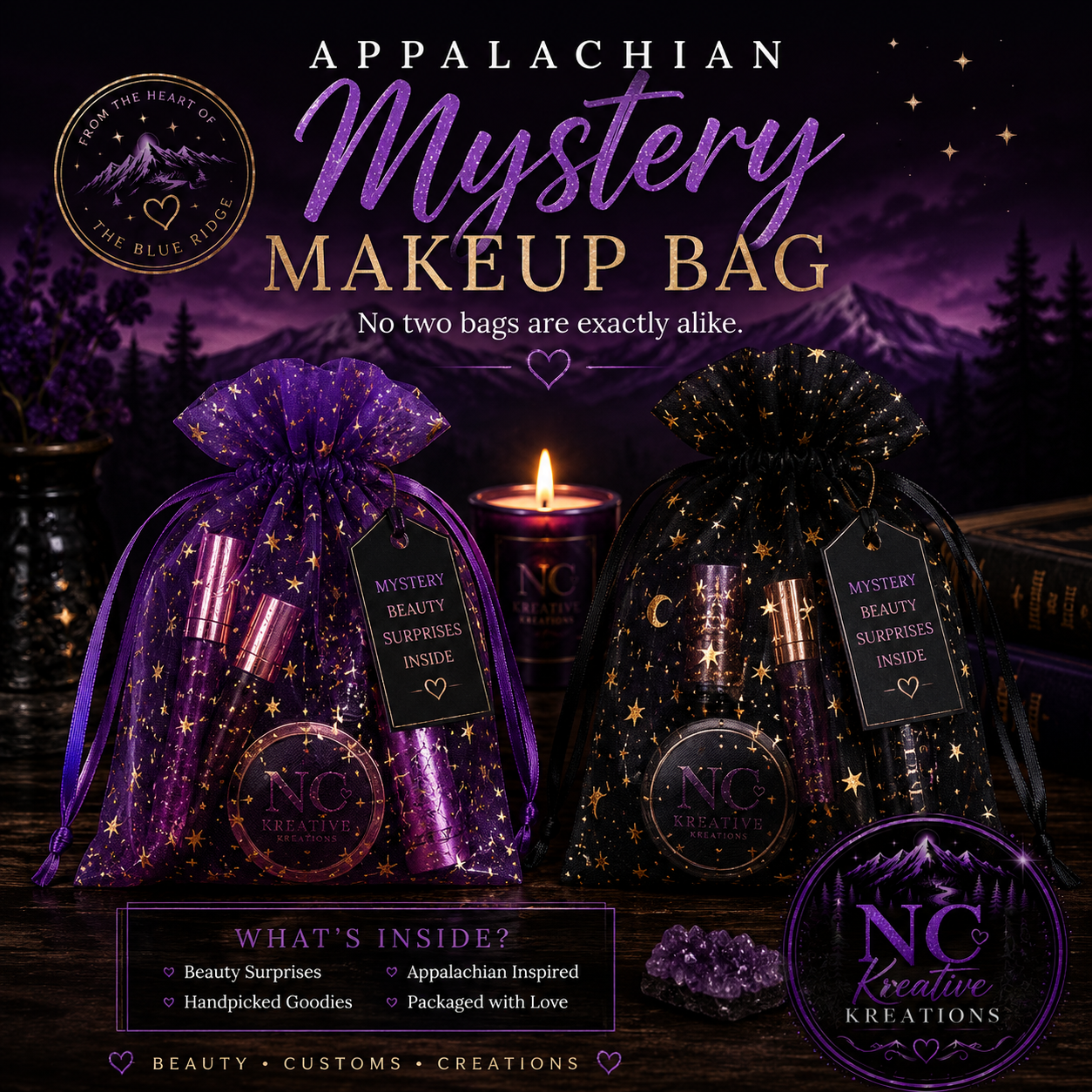 Blue Ridge Mystery Makeup Bag